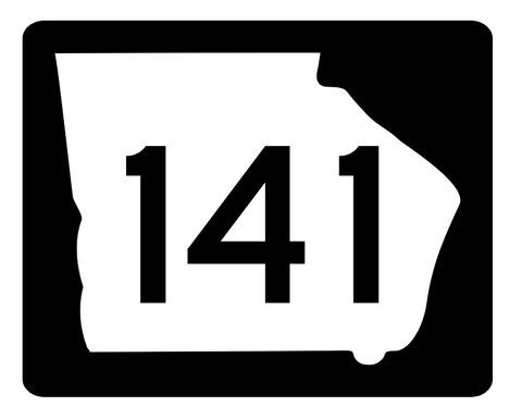 Georgia State Route 141 Sticker R3807 Highway Sign