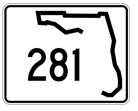 Florida State Road 281 Sticker Decal R1522 Highway Sign - Winter Park Products