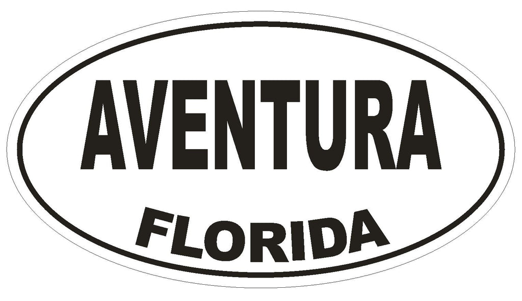 Aventura Florida Oval Bumper Sticker or Helmet Sticker D1368 Euro Oval - Winter Park Products