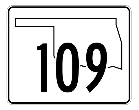 Oklahoma State Highway 109 Sticker Decal R5684 Highway Route Sign