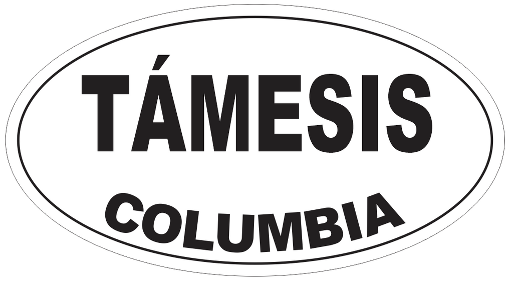 Tamesis Columbia Oval Bumper Sticker or Helmet Sticker D4240