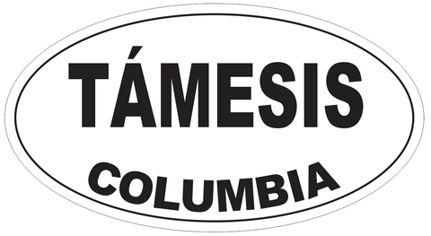 Tamesis Columbia Oval Bumper Sticker or Helmet Sticker D4240