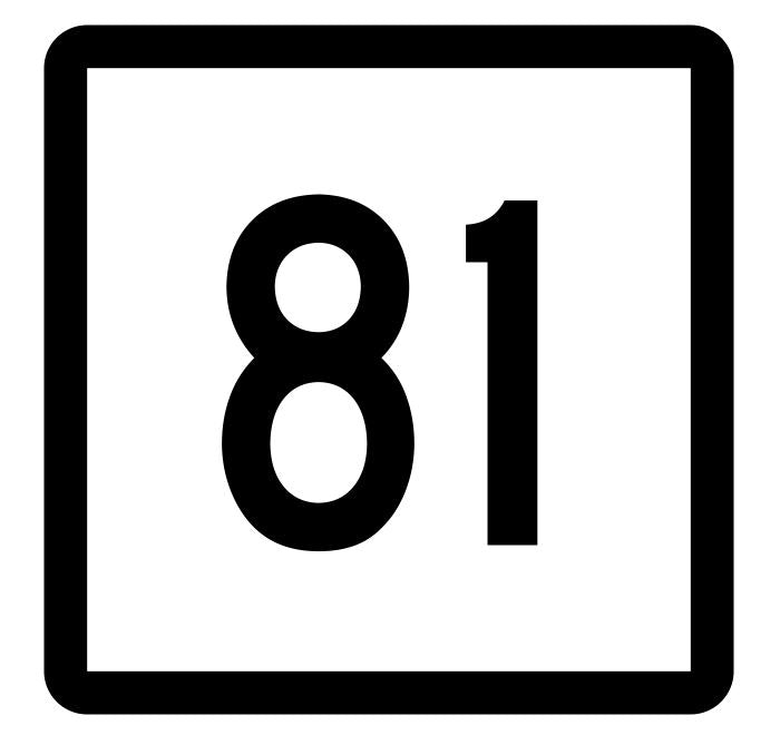 Connecticut State Highway 81 Sticker Decal R5110 Highway Route Sign
