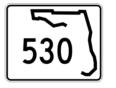 Florida State Road 530 Sticker Decal R1604 Highway Sign - Winter Park Products