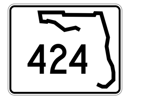 Florida State Road 424 Sticker Decal R1570 Highway Sign - Winter Park Products