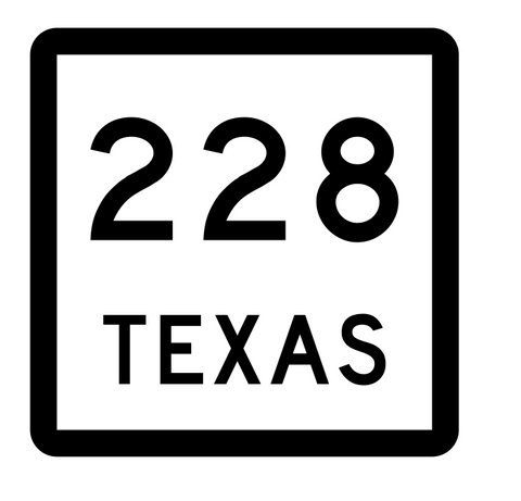 Texas State Highway 228 Sticker Decal R2525 Highway Sign