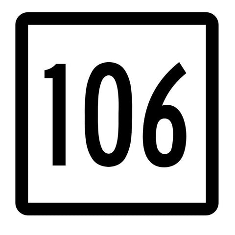 Connecticut State Highway 106 Sticker Decal R5123 Highway Route Sign