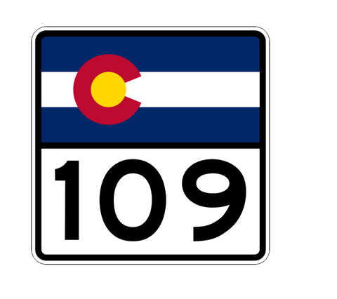 Colorado State Highway 109 Sticker Decal R1840 Highway Sign - Winter Park Products