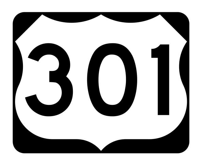 US Route 301 Sticker R2176 Highway Sign Road Sign - Winter Park Products
