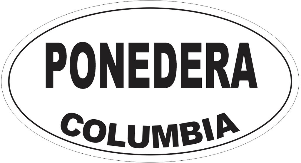 Ponedera Columbia Oval Bumper Sticker or Helmet Sticker D4268