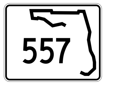 Florida State Road 557 Sticker Decal R1619 Highway Sign - Winter Park Products