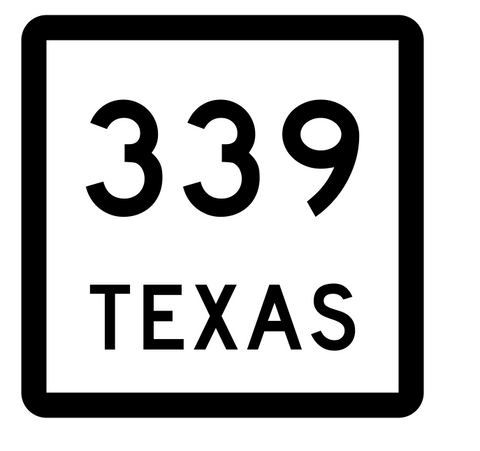 Texas State Highway 339 Sticker Decal R2634 Highway Sign