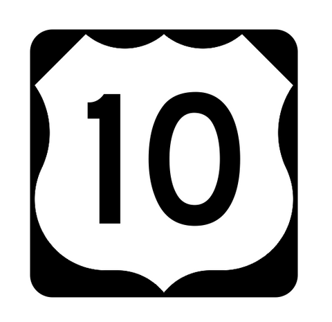 US Route 10 Sticker R1878 Highway Sign Road Sign - Winter Park Products