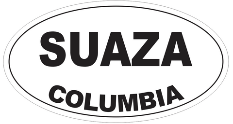 Suaza Columbia Oval Bumper Sticker or Helmet Sticker D4537