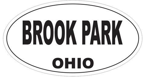 Brook Park Ohio Oval Bumper Sticker or Helmet Sticker D6044