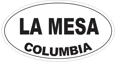 La Mesa Columbia Oval Bumper Sticker or Helmet Sticker D5432
