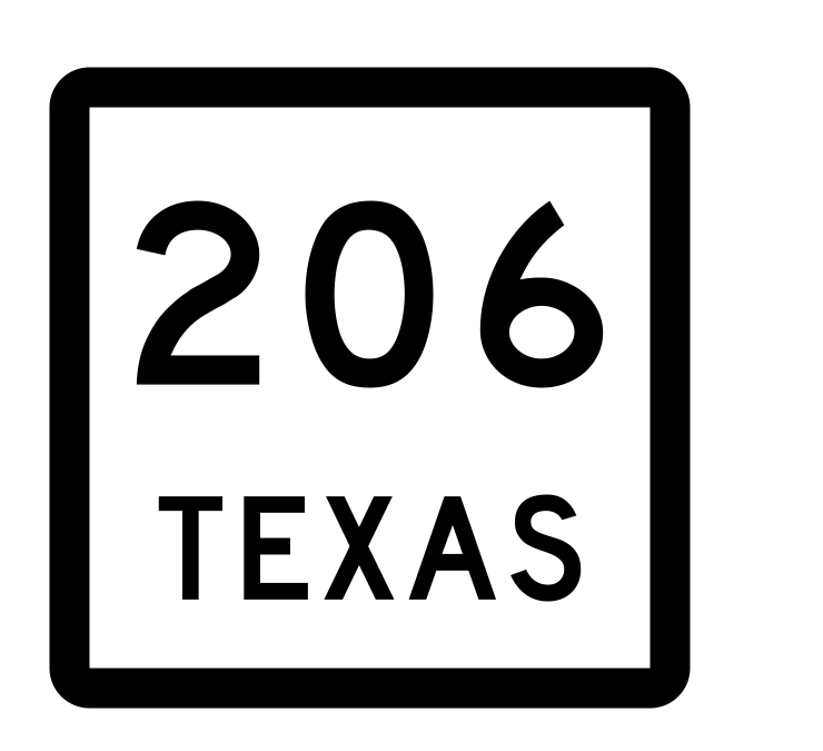 Texas State Highway 206 Sticker Decal R2503 Highway Sign