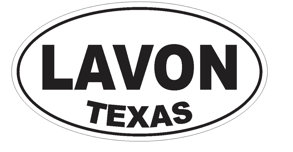 Lavon Texas Oval Bumper Sticker or Helmet Sticker D3594 Euro Oval - Winter Park Products