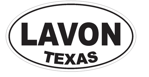 Lavon Texas Oval Bumper Sticker or Helmet Sticker D3594 Euro Oval - Winter Park Products