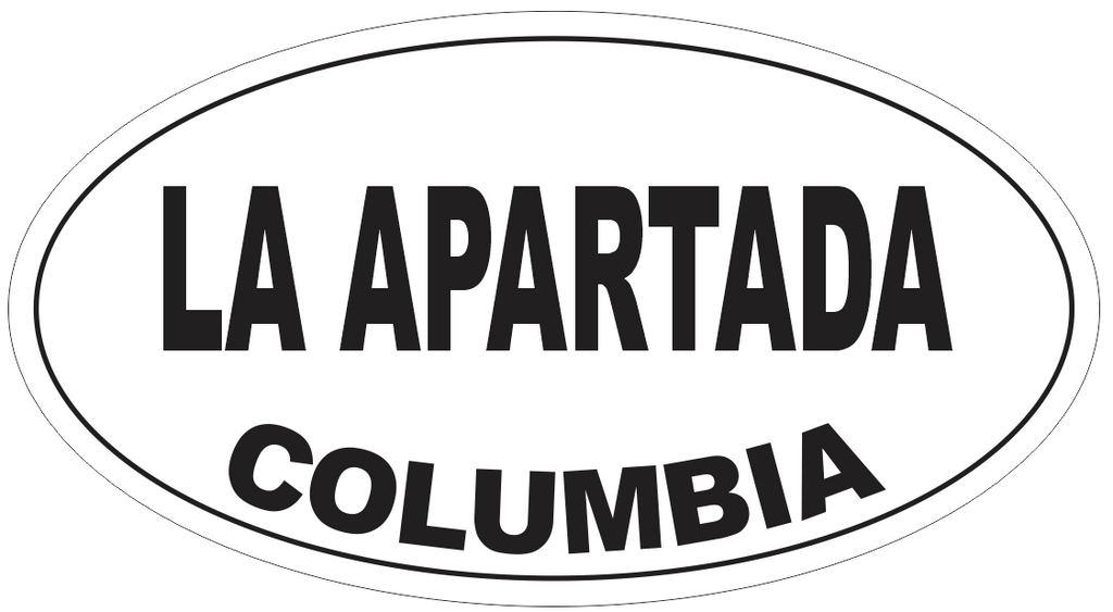 La Apartada Columbia Oval Bumper Sticker or Helmet Sticker D5421