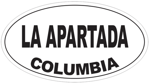 La Apartada Columbia Oval Bumper Sticker or Helmet Sticker D5421