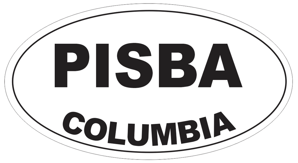 Pisba Columbia Oval Bumper Sticker or Helmet Sticker D4341