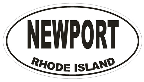 Newport Rhode Island Oval Bumper Sticker or Helmet Sticker D1498 Euro Oval - Winter Park Products