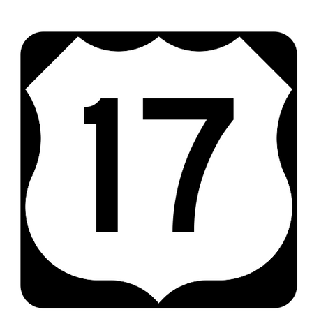 US Route 17 Sticker R1885 Highway Sign Road Sign - Winter Park Products