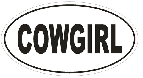 COWGIRL Oval Bumper Sticker or Helmet Sticker D1796 Euro Oval - Winter Park Products