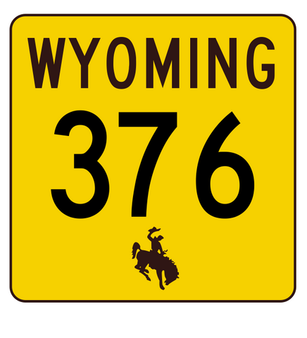 Wyoming Highway 376 Sticker R3530 Highway Sign