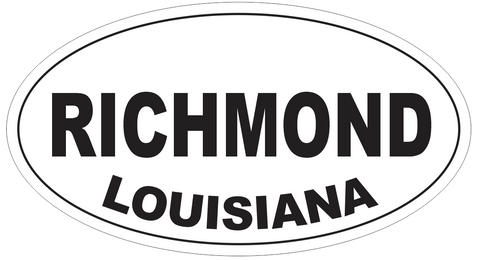 Richmond Louisiana Oval Bumper Sticker or Helmet Sticker D3997