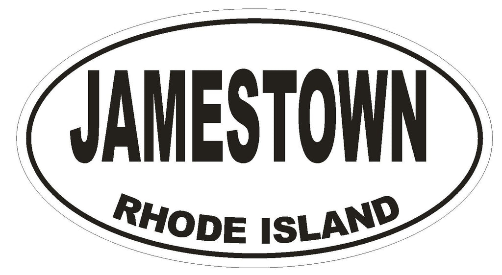 Jamestown Rhode Island Oval Bumper Sticker or Helmet Sticker D1513 Euro Oval - Winter Park Products