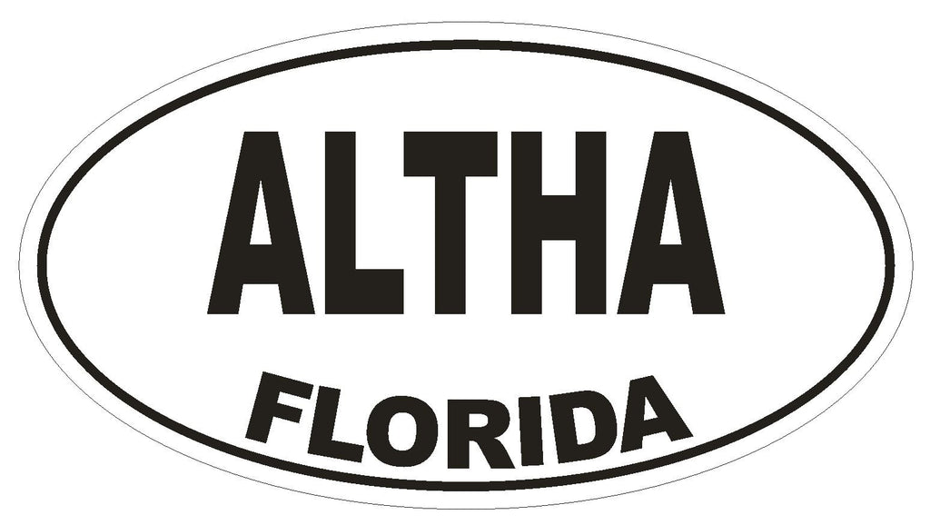 Altha Florida Oval Bumper Sticker or Helmet Sticker D1307 Euro Oval - Winter Park Products