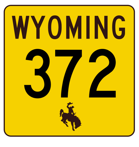 Wyoming Highway 372 Sticker R3527 Highway Sign