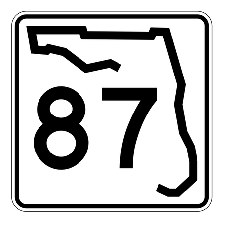Florida State Road 87 Sticker Decal R1419 Highway Sign - Winter Park Products
