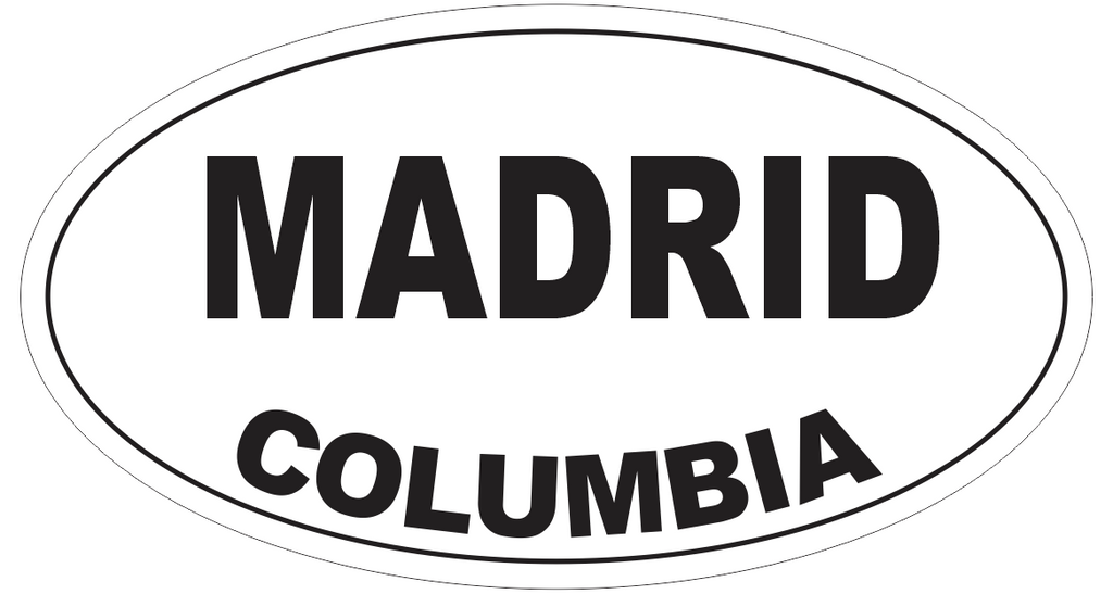 Madrid Columbia Oval Bumper Sticker or Helmet Sticker D4475