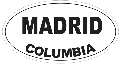 Madrid Columbia Oval Bumper Sticker or Helmet Sticker D4475