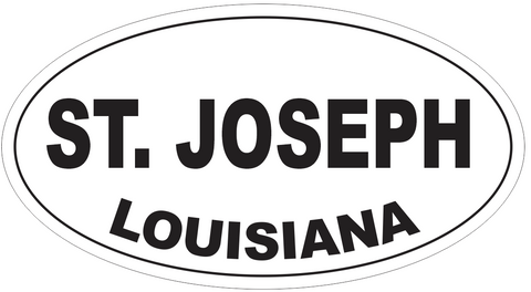 St. Joseph Louisiana Oval Bumper Sticker or Helmet Sticker D4078
