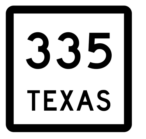 Texas State Highway 335 Sticker Decal R2630 Highway Sign