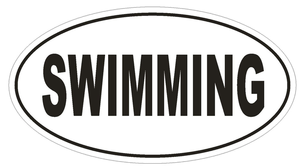 SWIMMING Oval Bumper Sticker or Helmet Sticker D1912 Euro Oval - Winter Park Products