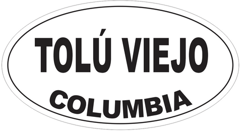 Tolu Viejo Columbia Oval Bumper Sticker or Helmet Sticker D5511