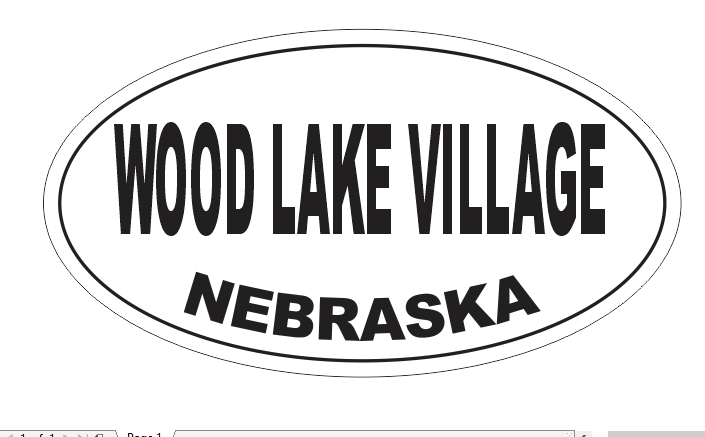 Wood Lake Village Nebraska Oval Bumper Sticker D7128 Euro Oval