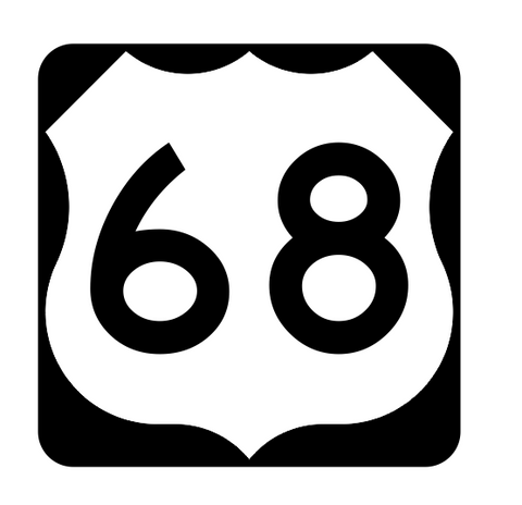 US Route 68 Sticker R1928 Highway Sign Road Sign - Winter Park Products