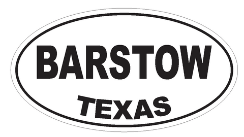 Barstow Texas Oval Bumper Sticker or Helmet Sticker D3203 Euro Oval - Winter Park Products