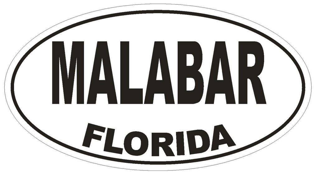 Malabar Florida Oval Bumper Sticker or Helmet Sticker D1558 Euro Oval - Winter Park Products