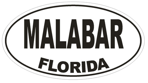 Malabar Florida Oval Bumper Sticker or Helmet Sticker D1558 Euro Oval - Winter Park Products