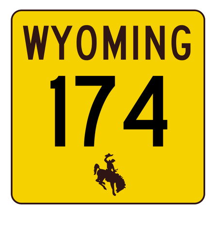Wyoming Highway 174 Sticker R3448 Highway Sign