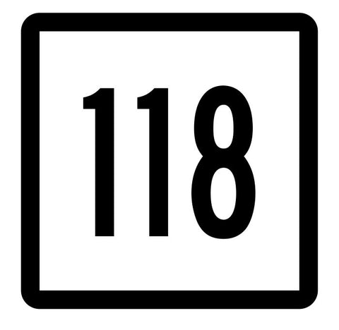 Connecticut State Highway 118 Sticker Decal R5136 Highway Route Sign