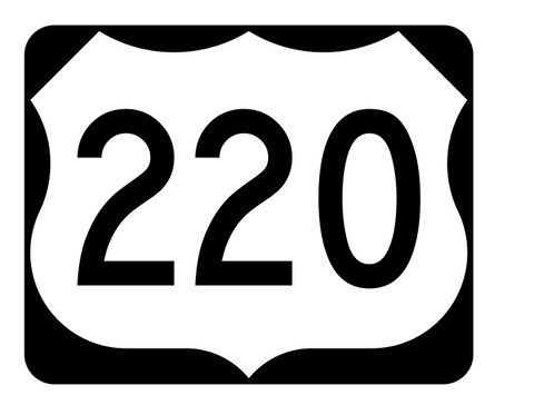 US Route 220 Sticker R2150 Highway Sign Road Sign - Winter Park Products
