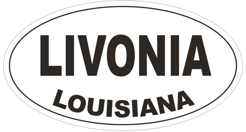 Livonia Louisiana Oval Bumper Sticker or Helmet Sticker D3847